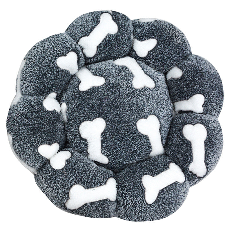 Cozy Round Plush Dog Bed