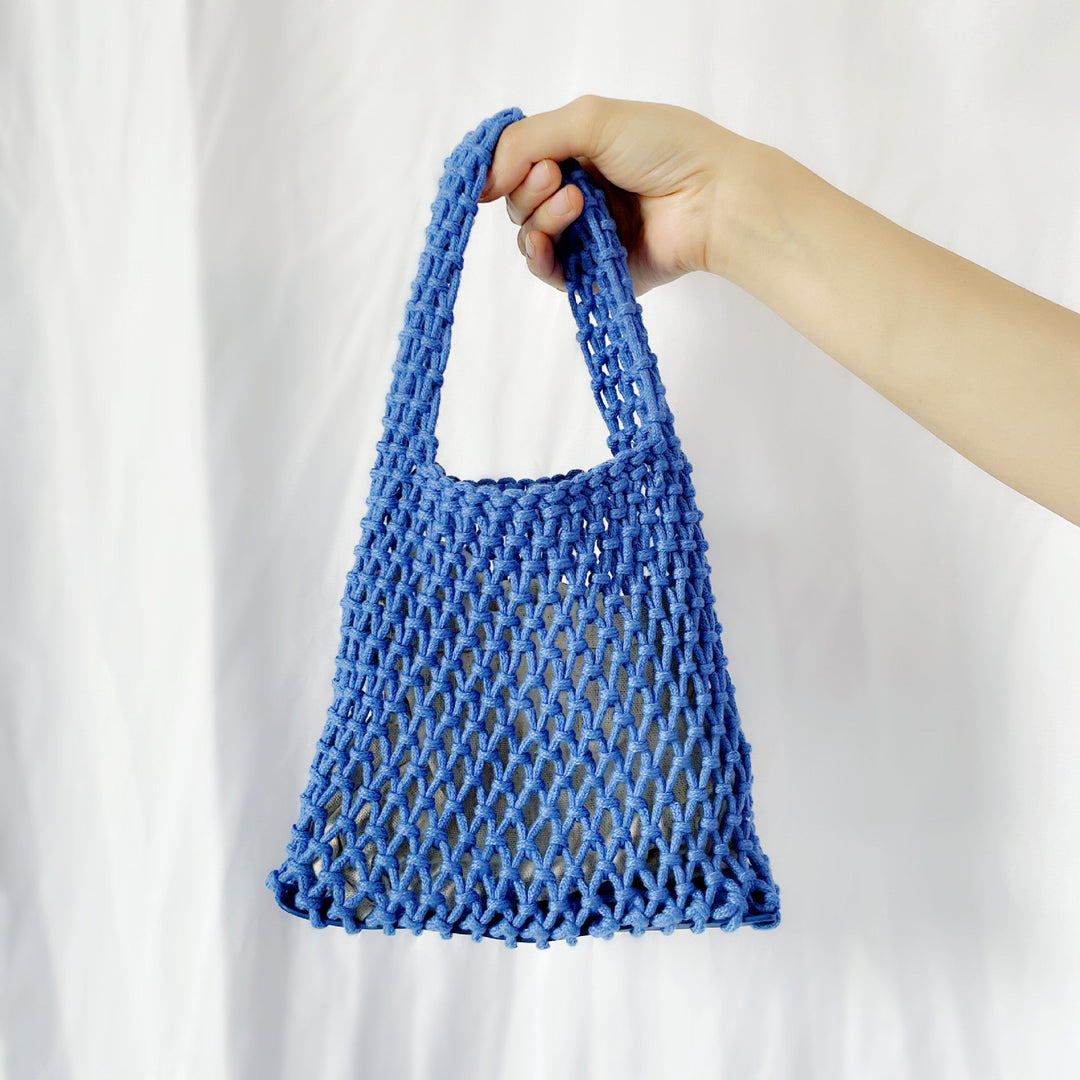 Hand-knotted tote bag in modern design Kalsten
