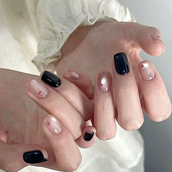 Artificial nails in elegant black-pink design Kalsten