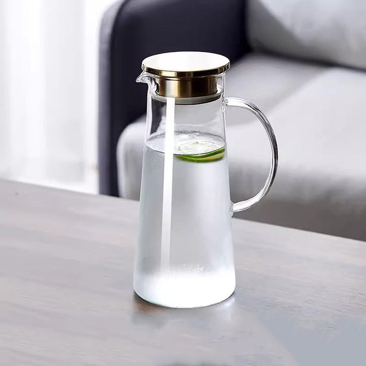 Ladies elegant glass jug with heat insulating lid Kalsten