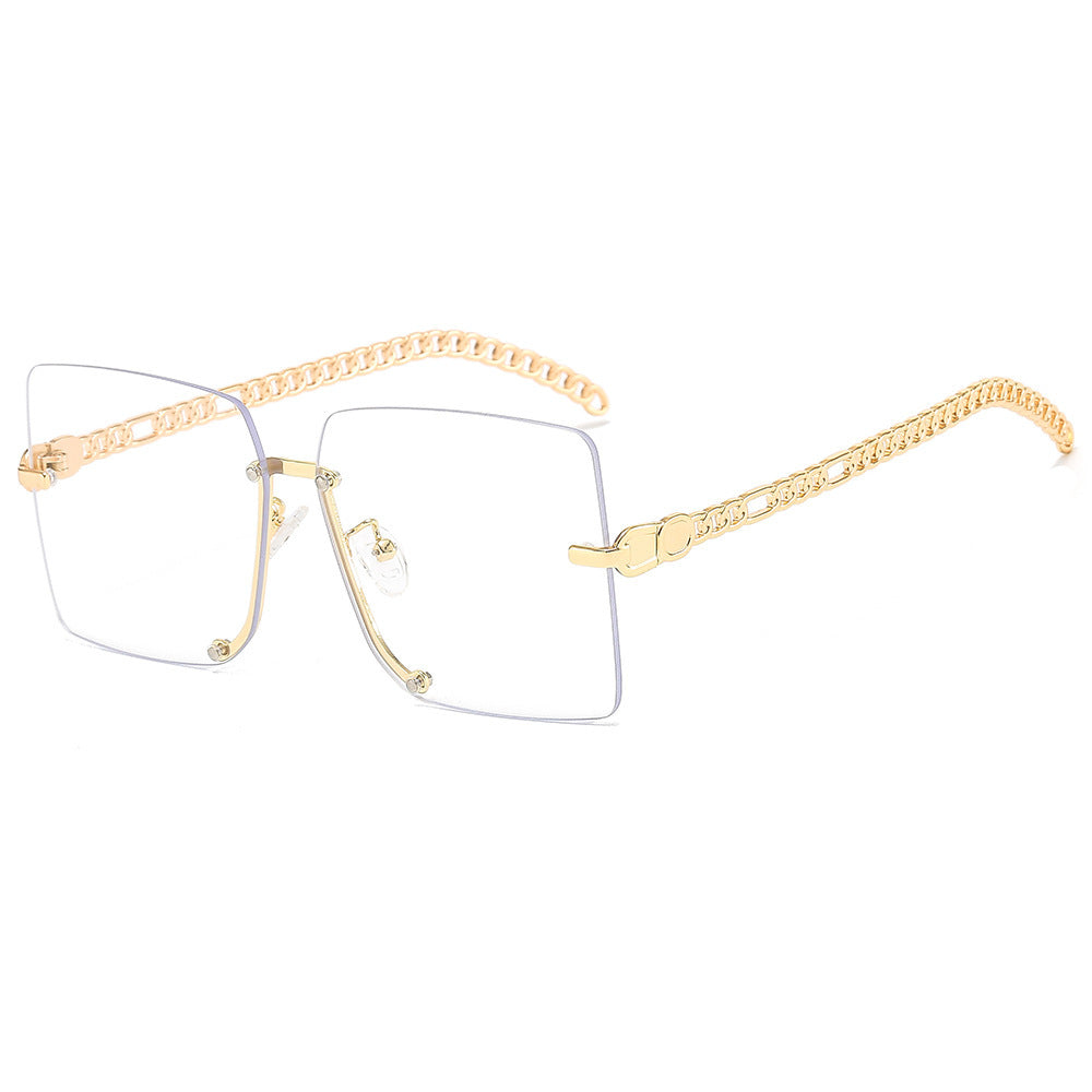 Women's fashionable sunglasses with luxurious chain arm and rectangular frame Kalsten