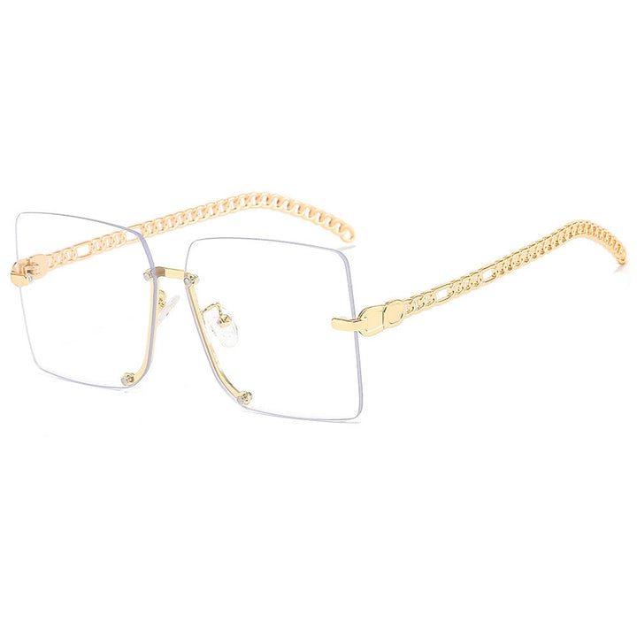 Women's fashionable sunglasses with luxurious chain arm and rectangular frame Kalsten
