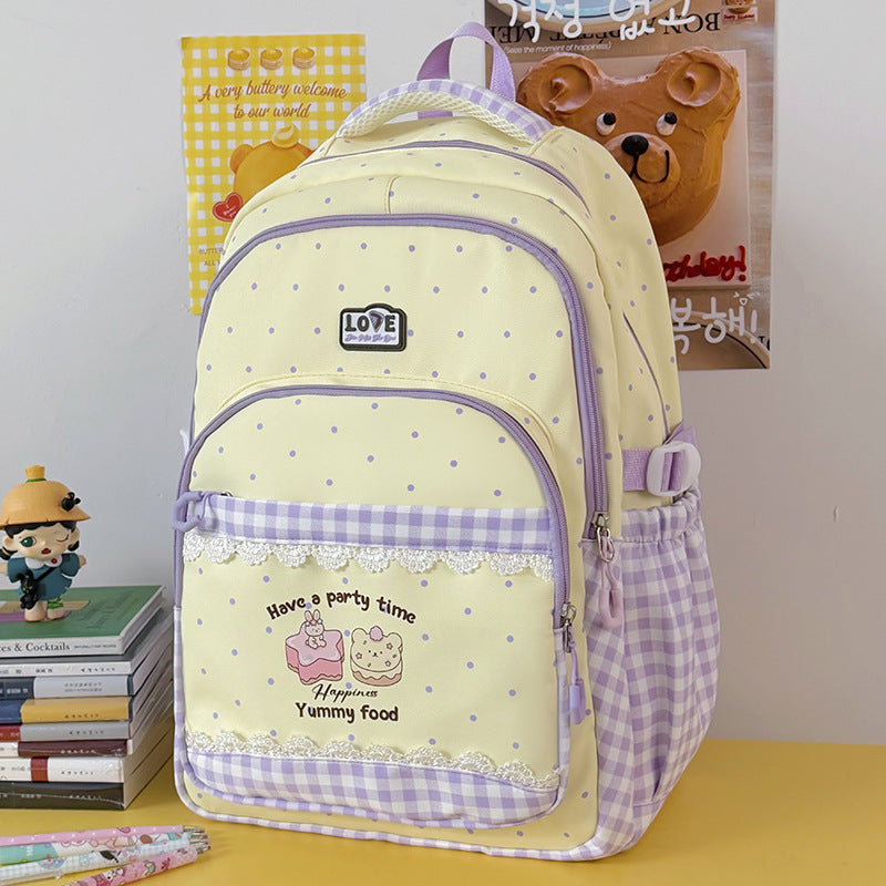Decorative Polka Dot School Backpack