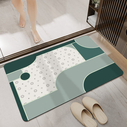 Geometric Patterned Bathroom Mat Acalora