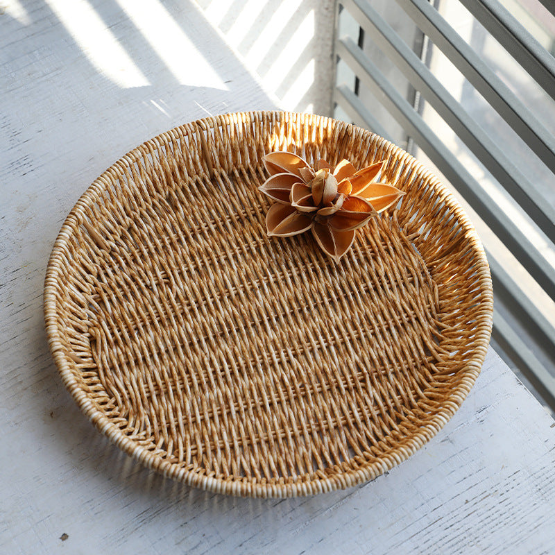 Unisex Round Bowl with Handwoven Rattan Kalsten