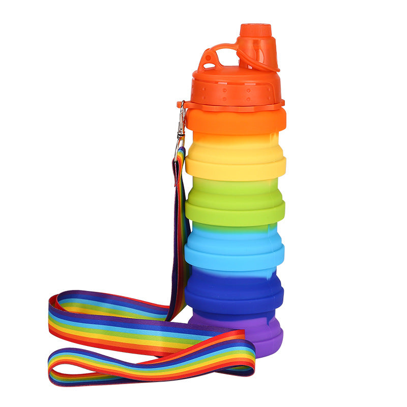 Unisex collapsible silicone drinking bottle with practical carabiner Kalsten