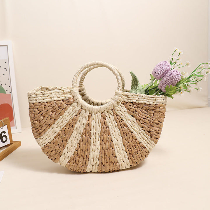 Handbag Made of Handwoven Bast with Base Structure Kalsten