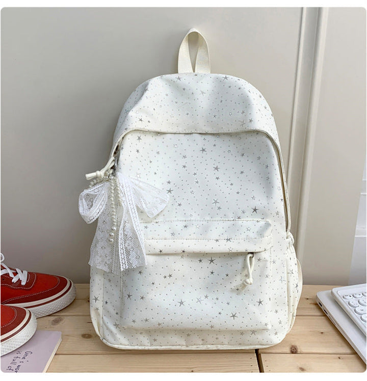 Stylish Star-Print Casual School Backpack Kalsten