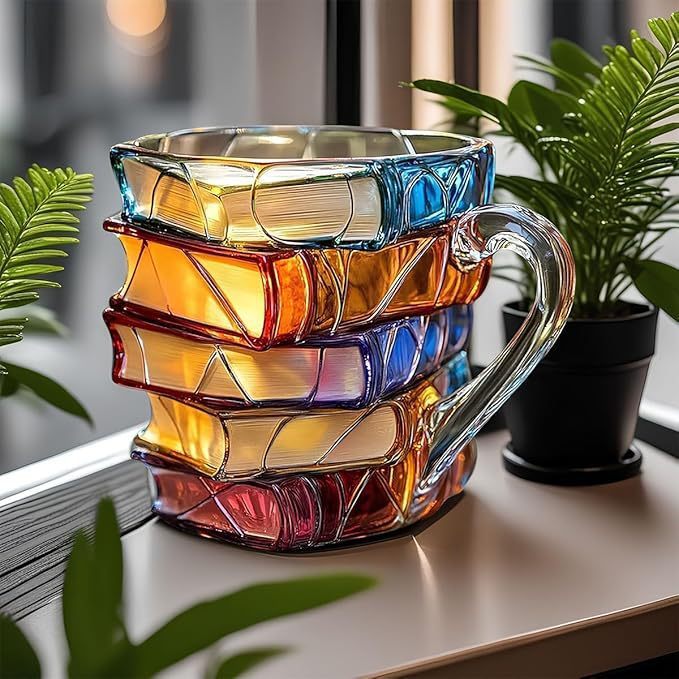 BookCup 3D Hand-Painted Book-Style Mug