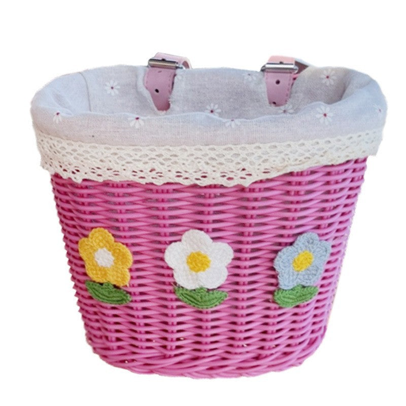 Floral Embroidered Woven Storage Basket Kalsten