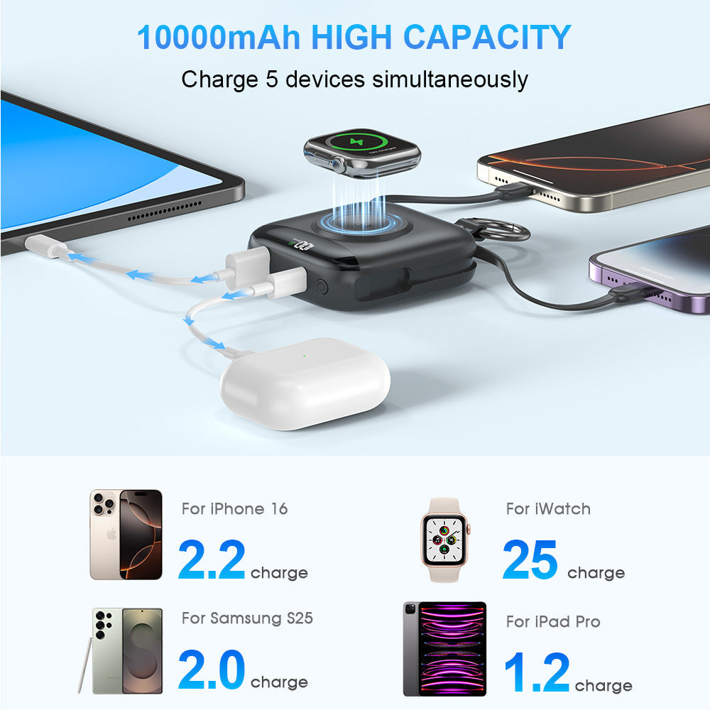 Portable inductive charger with integrated battery and LCD display Kalsten