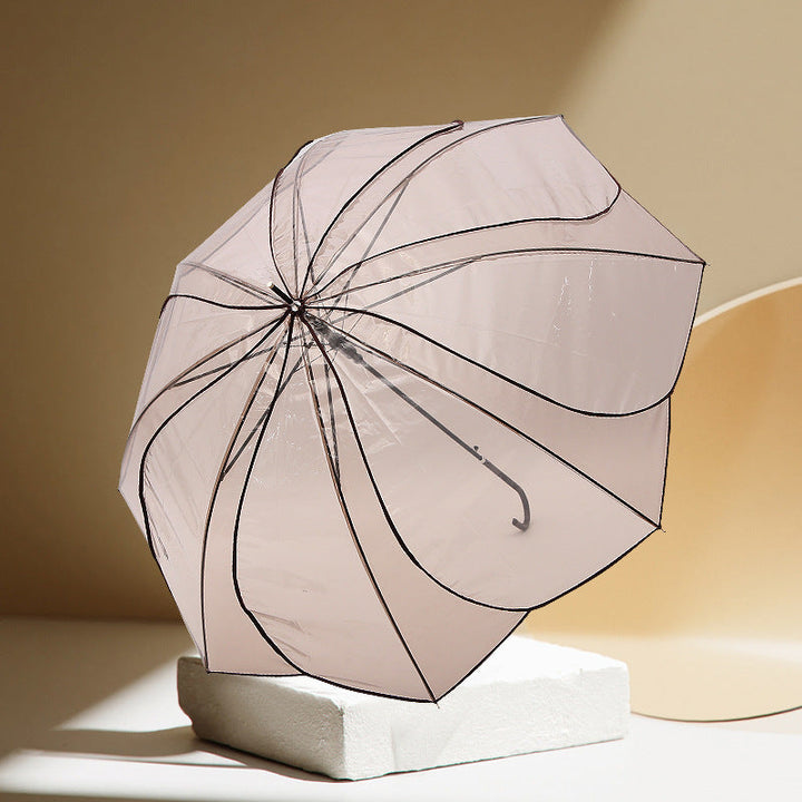 Women Transparent Design Folding Umbrella Kalsten
