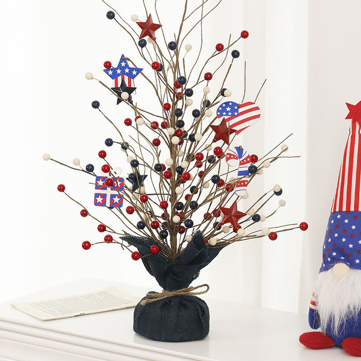 Unisex rustic table arrangement with star and berry branches as focal decoration Kalsten