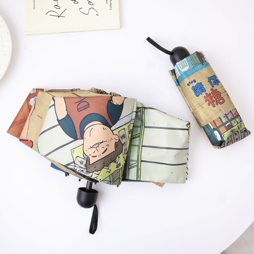Ladies innovative folding umbrella with unique graphic design Kalsten