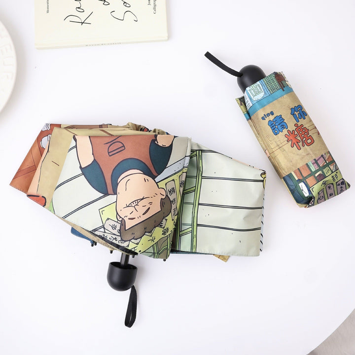 Ladies innovative folding umbrella with unique graphic design Kalsten