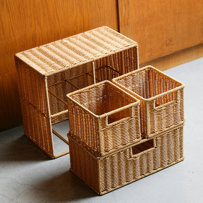 Multi-Drawer Wicker Storage Organizer Kalsten