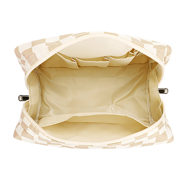 Stylish cosmetic bag with checked pattern Kalsten