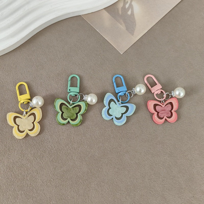 Keychain with butterfly and pearl accent Kalsten
