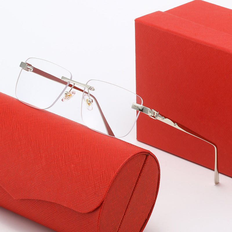 Women's fashionable half-rim glasses with elegant metal frame Kalsten