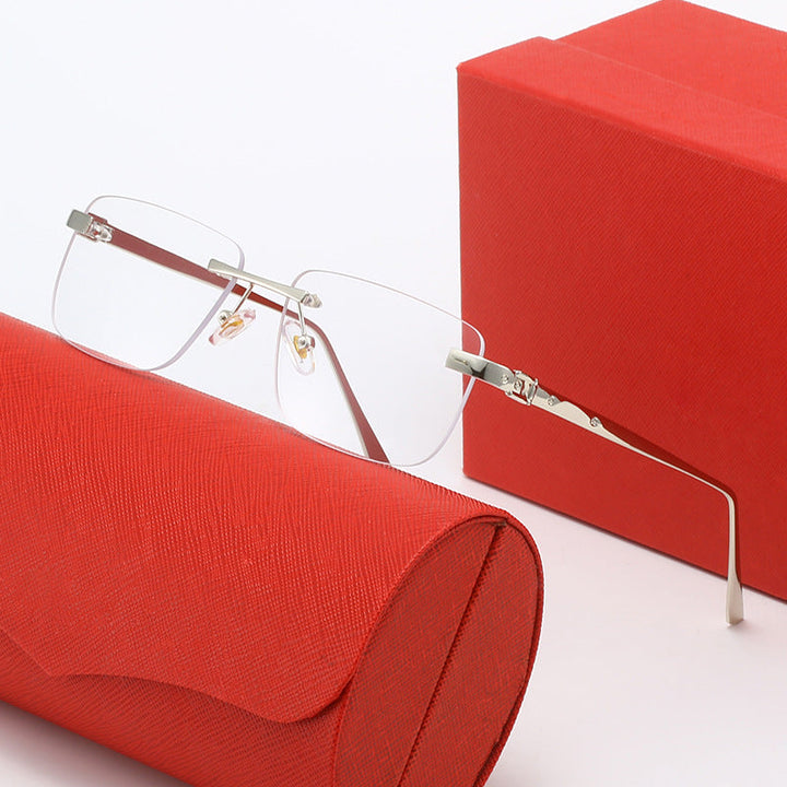 Women's fashionable half-rim glasses with elegant metal frame Kalsten