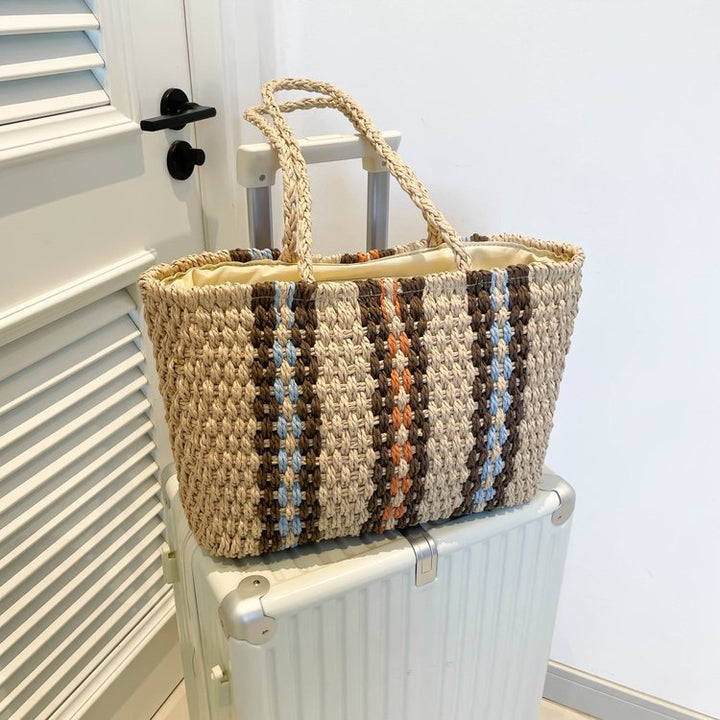 Handmade beach bag with colorful pattern Kalsten