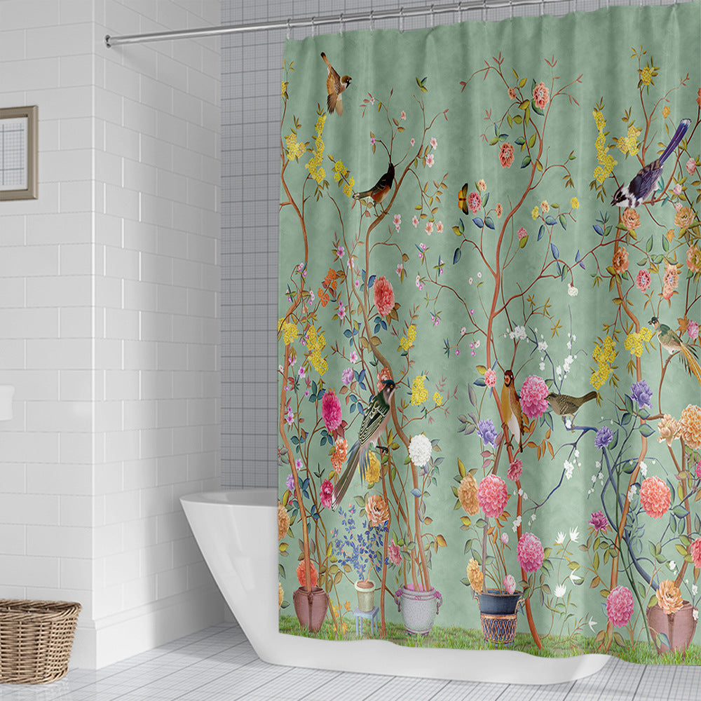 Artistic Nature-Themed Shower Curtain Kalsten
