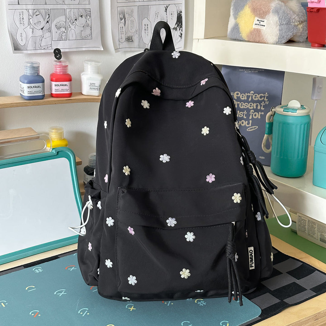 Embroidered Floral Print Backpack Kalsten