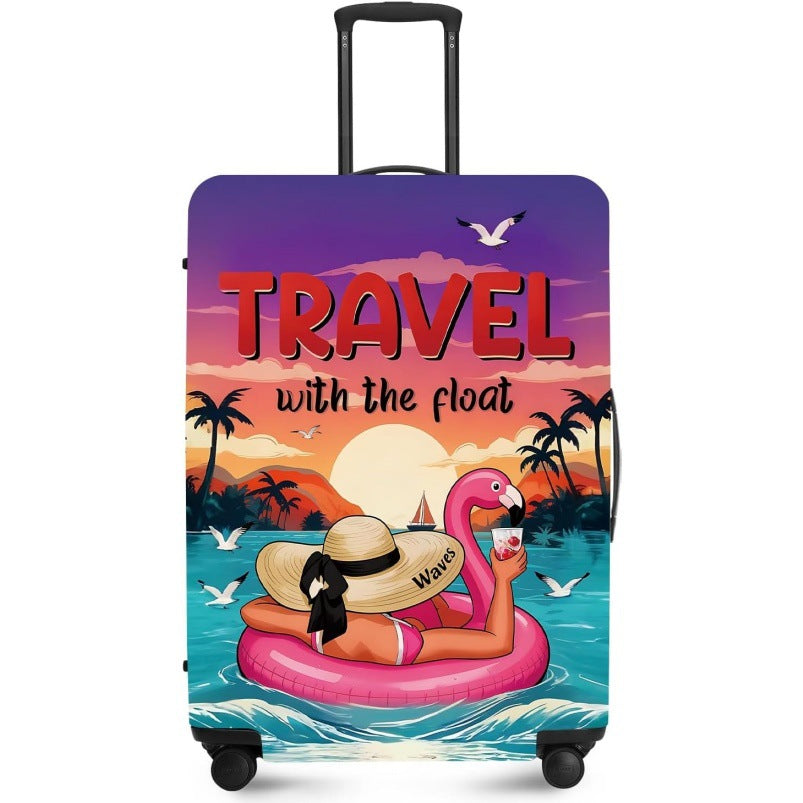Unisex nan elastic suitcase cover with UV-resistant motif print and zip opening Kalsten