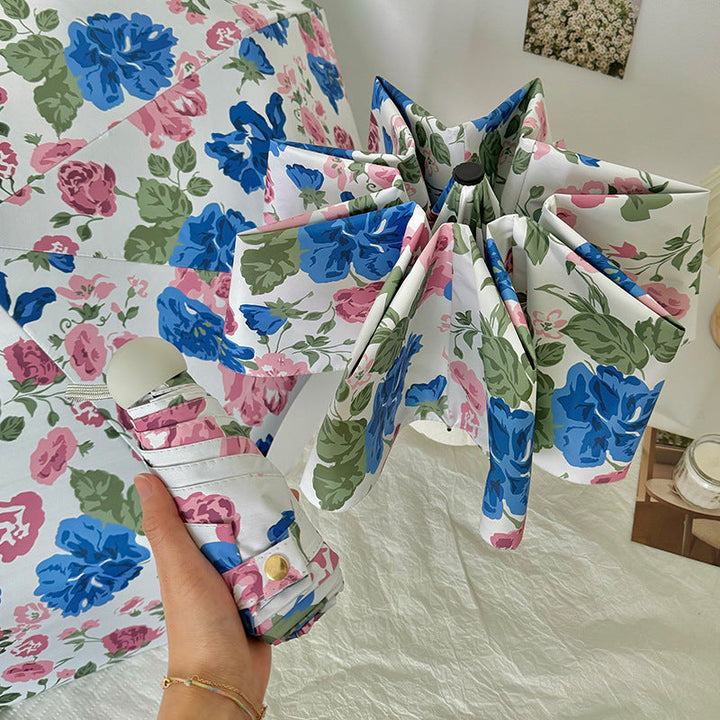 Women's Folding Umbrella with High-Quality Floral Design Kalsten