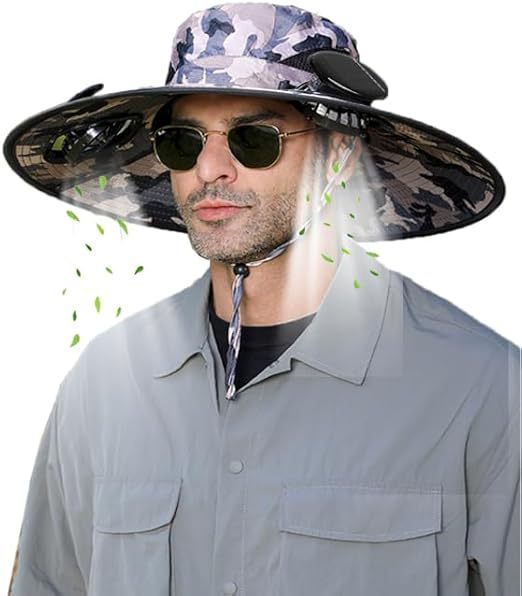 Outdoor sun hat with wide brim, integrated ventilation, UV protection, and chin strap Kalsten