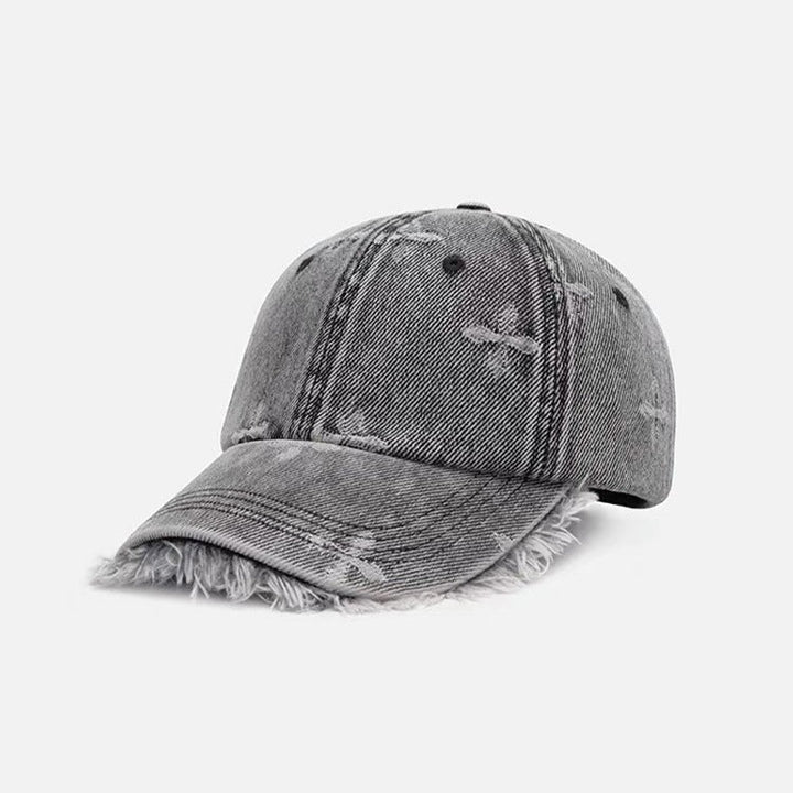 Women's Distressed Denim Fringe Baseball Cap Kalsten