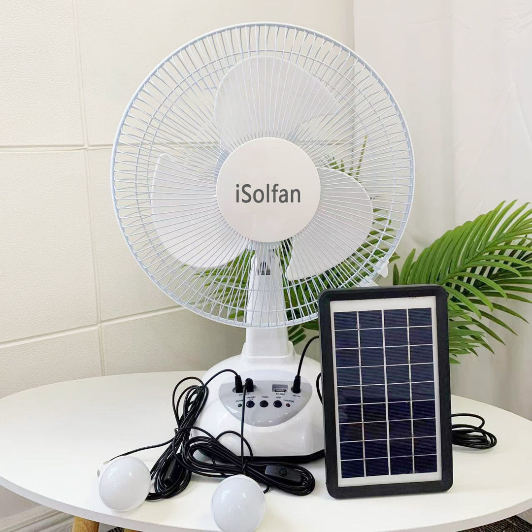 Ladies portable solar-powered fan with integrated lighting system Kalsten
