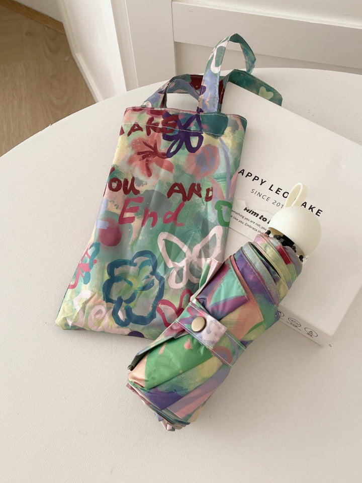 Ladies Foldable Rainbow Retouch Rain Umbrella Kalsten
