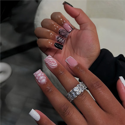 Creative Abstract Press-On Nails Acalora