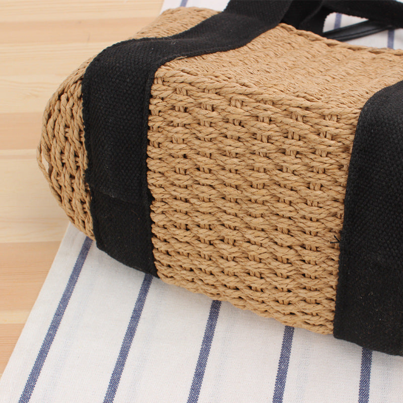Elegant Braided Handbag with Contrasting Shoulder Straps Kalsten
