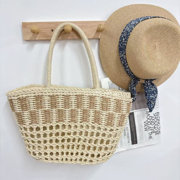 Braided beach bag with airy mesh structure Kalsten