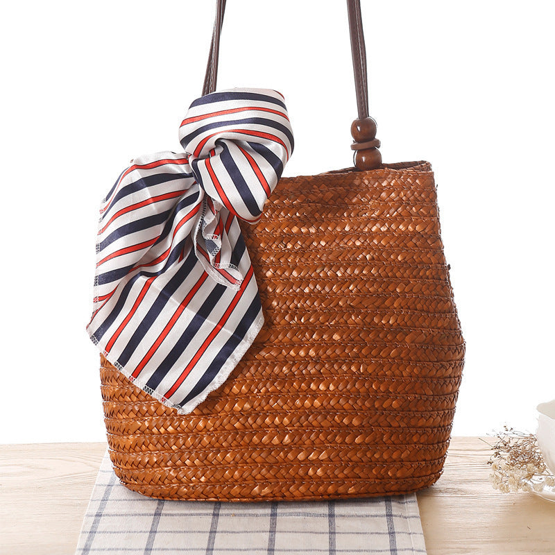Elegant basket bag with trendy ribbon detail Kalsten