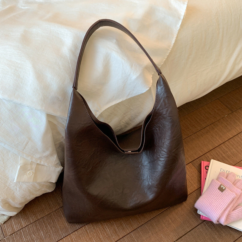 Sleek Soft Leather Hobo Bag Acalora
