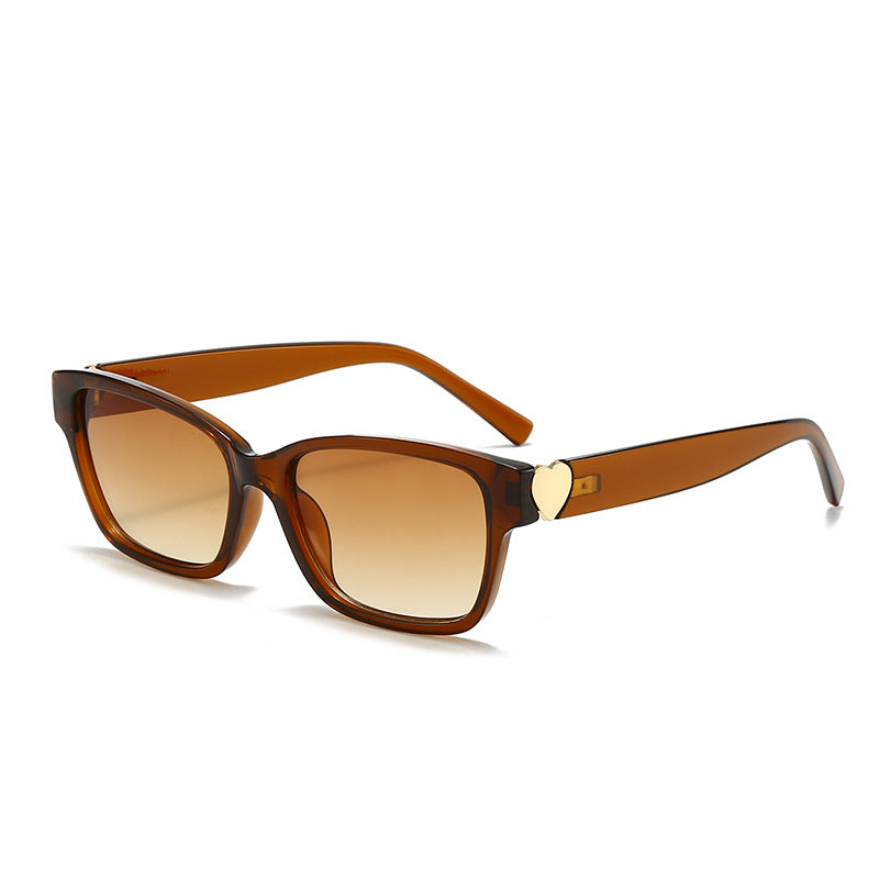 Women's fashionable square sunglasses with heart accents Kalsten