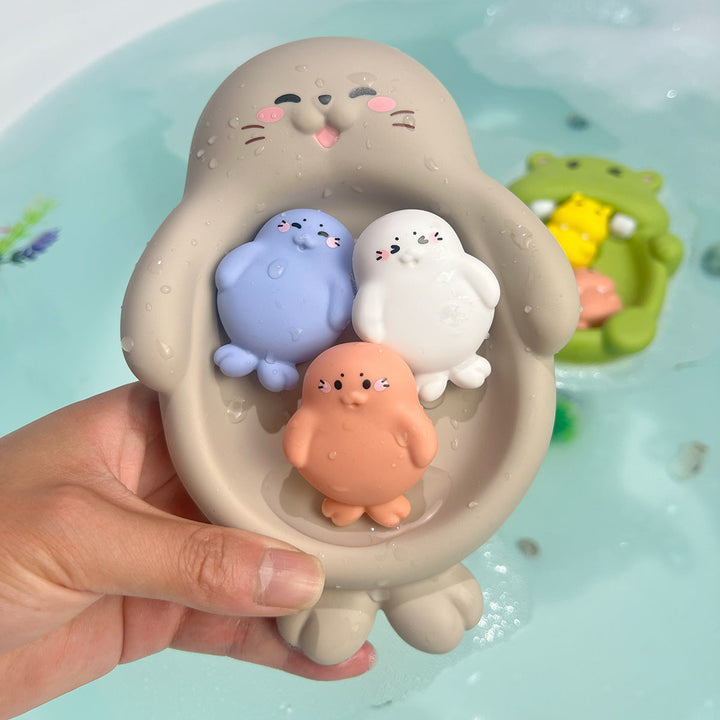 Unisex Bath Fun Toy Set with Cute Hippopotamus Figures Kalsten