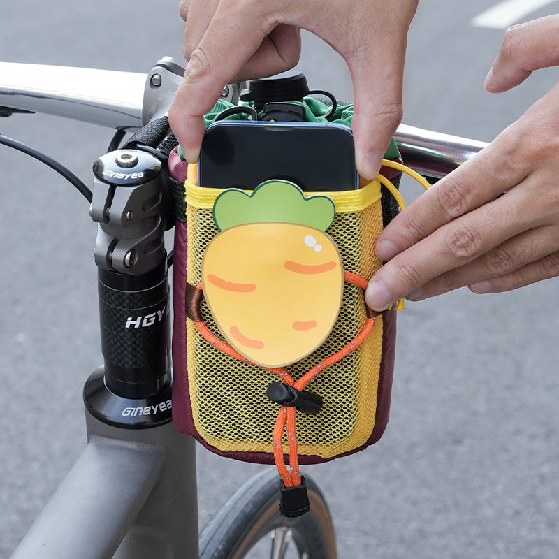 cute insulated kids water bottle carrier pouch with multiple adjustable hook-and-loop straps and mesh pocket Kalsten