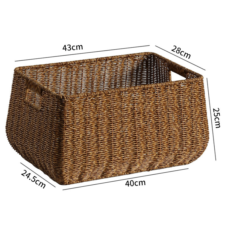 Large Handwoven Storage Basket with Ergonomic Handles Kalsten