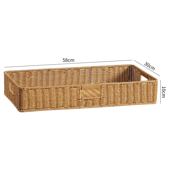 Handwoven Rectangular Storage Basket with Cut-Out Handles Kalsten