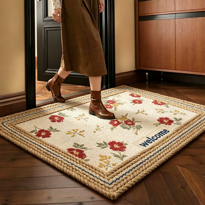 Floral Patterned Cotton Bath Mat Kalsten