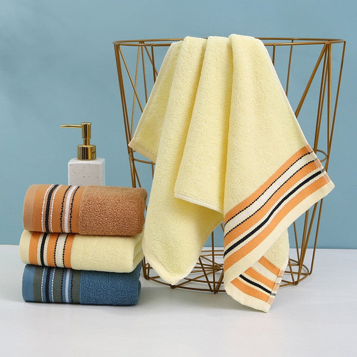 Premium Terry Bath Towel With Elegant Striped Border Kalsten