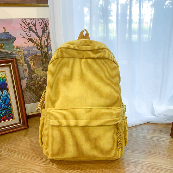 Textured Corduroy Laptop Backpack Kalsten