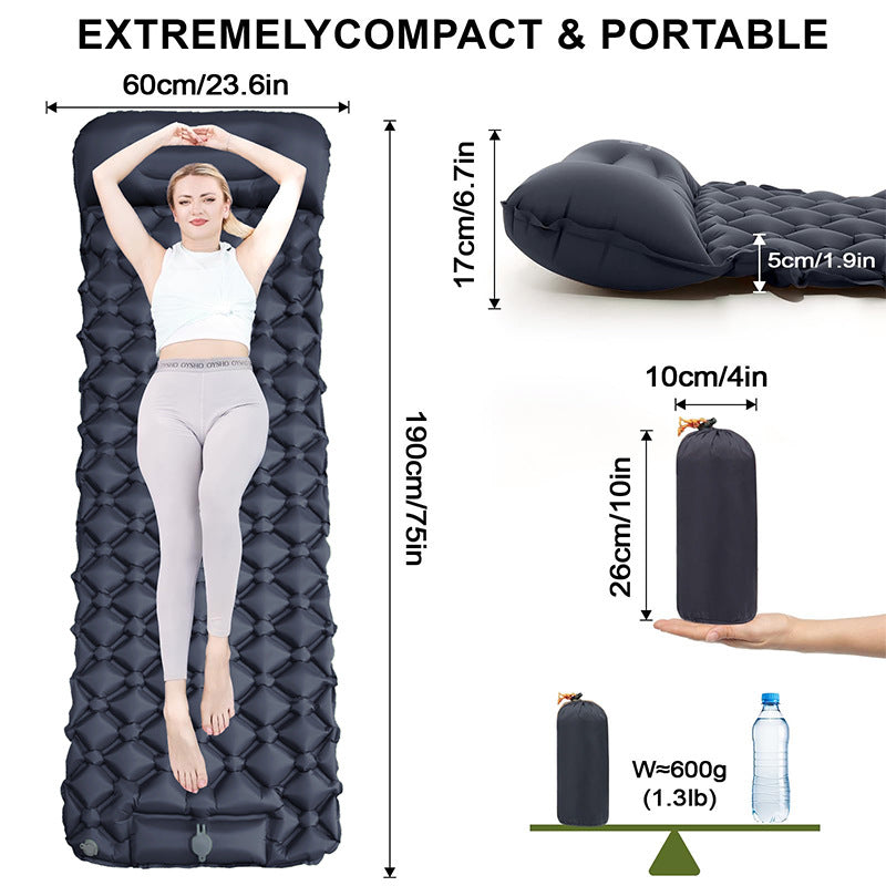 Air Mattress With Integrated Headrest And Comfortable Valve System Kalsten