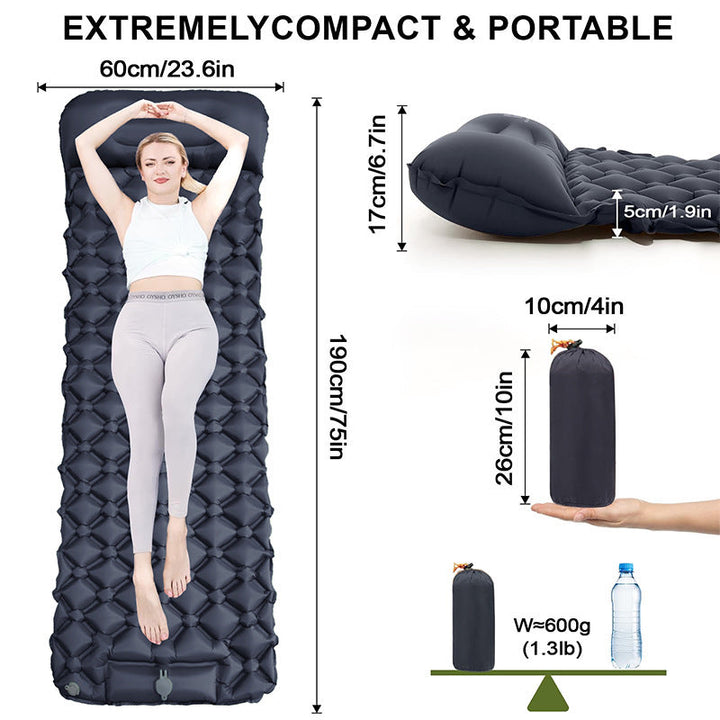 Air Mattress With Integrated Headrest And Comfortable Valve System Kalsten