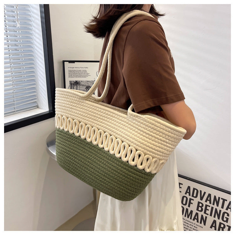 Elegant Handcrafted Beach Bag with Fine Braided Pattern Kalsten