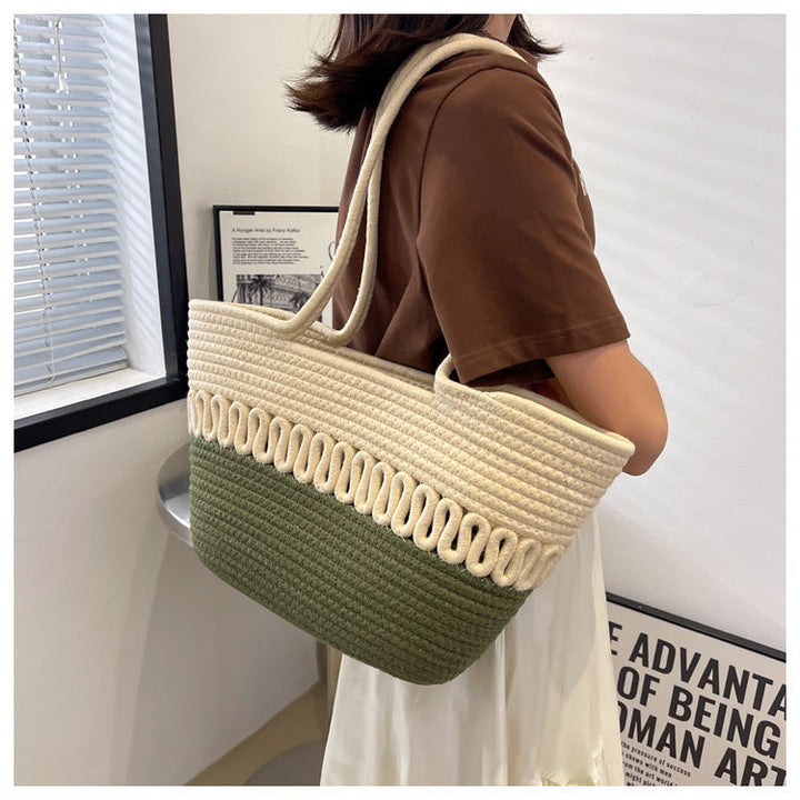 Elegant Handcrafted Beach Bag with Fine Braided Pattern Kalsten
